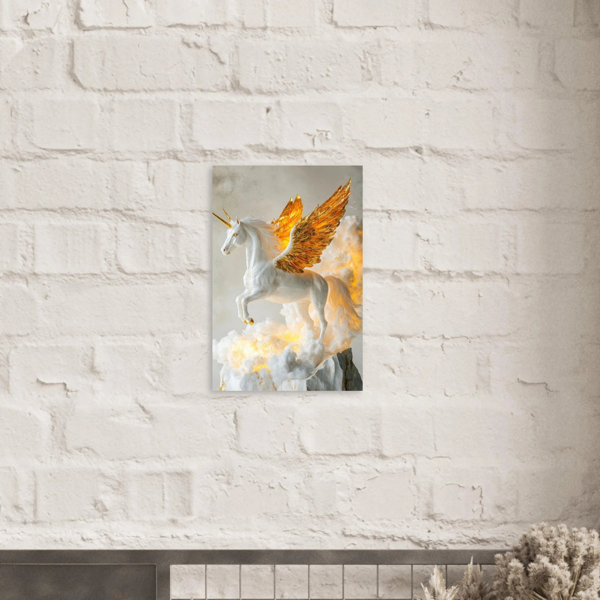 Photorealistic pegasus with golden wings - Shop Ai Art WebShop - Digital Art online Store