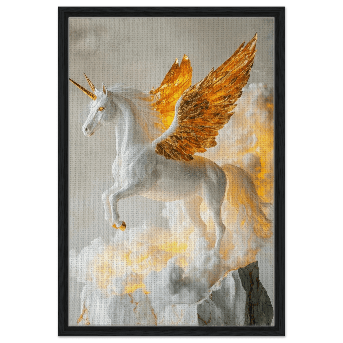 Photorealistic pegasus with golden wings - Shop Ai Art WebShop - Digital Art online Store