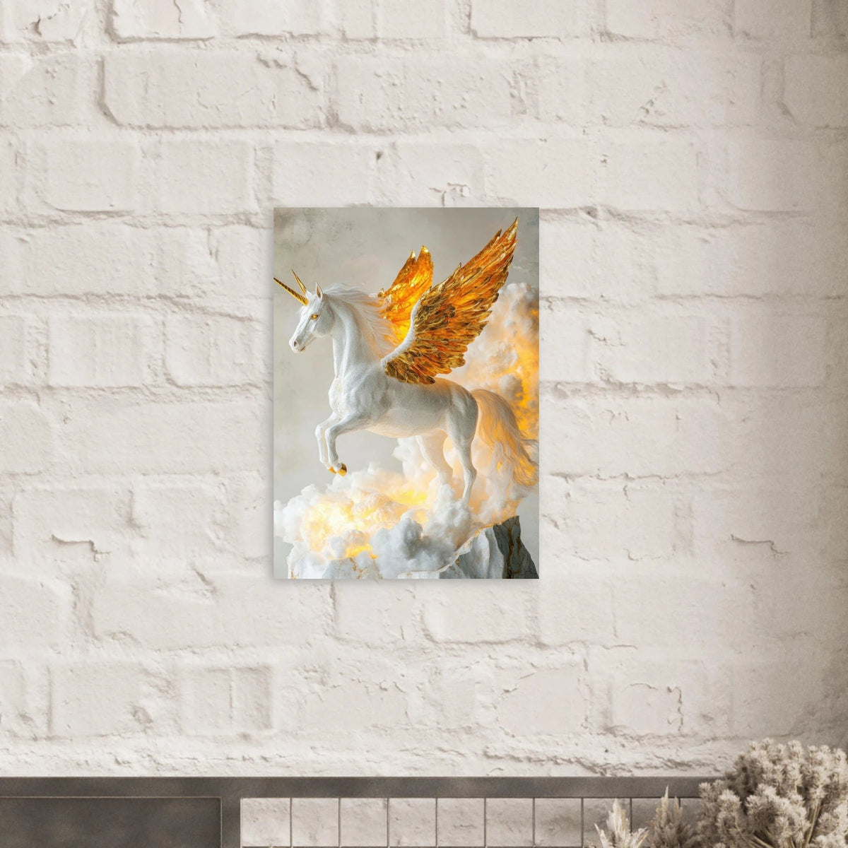 Photorealistic pegasus with golden wings - Shop Ai Art WebShop - Digital Art online Store
