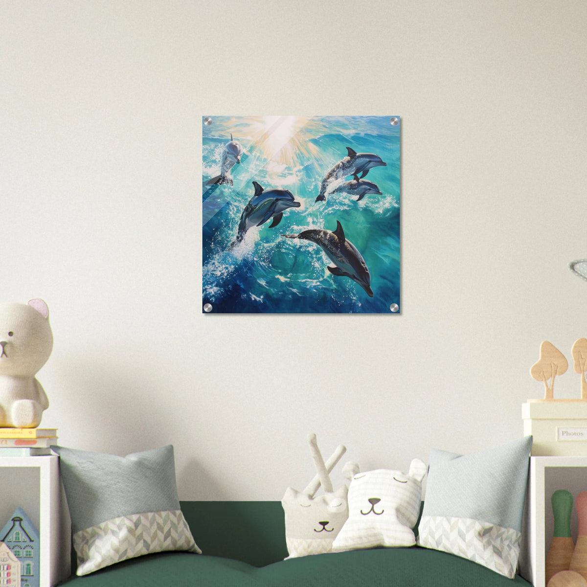 Playful Dolphins in Crystal Clear Waters - Shop Ai Art WebShop - Digital Art online Store