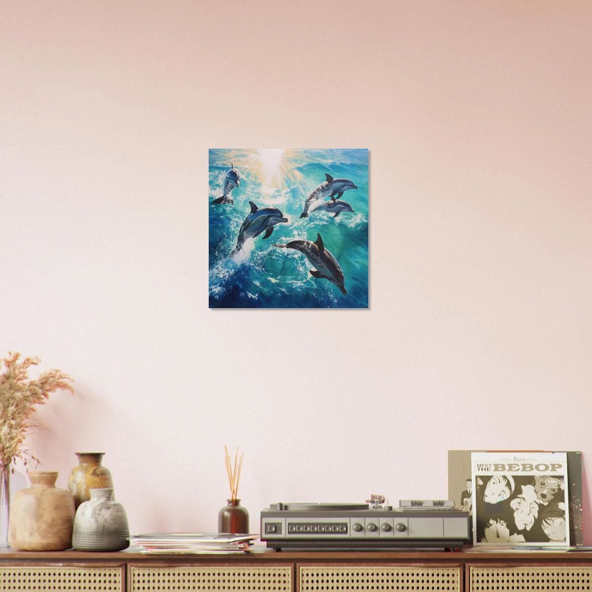 Playful Dolphins in Crystal Clear Waters - Shop Ai Art WebShop - Digital Art online Store