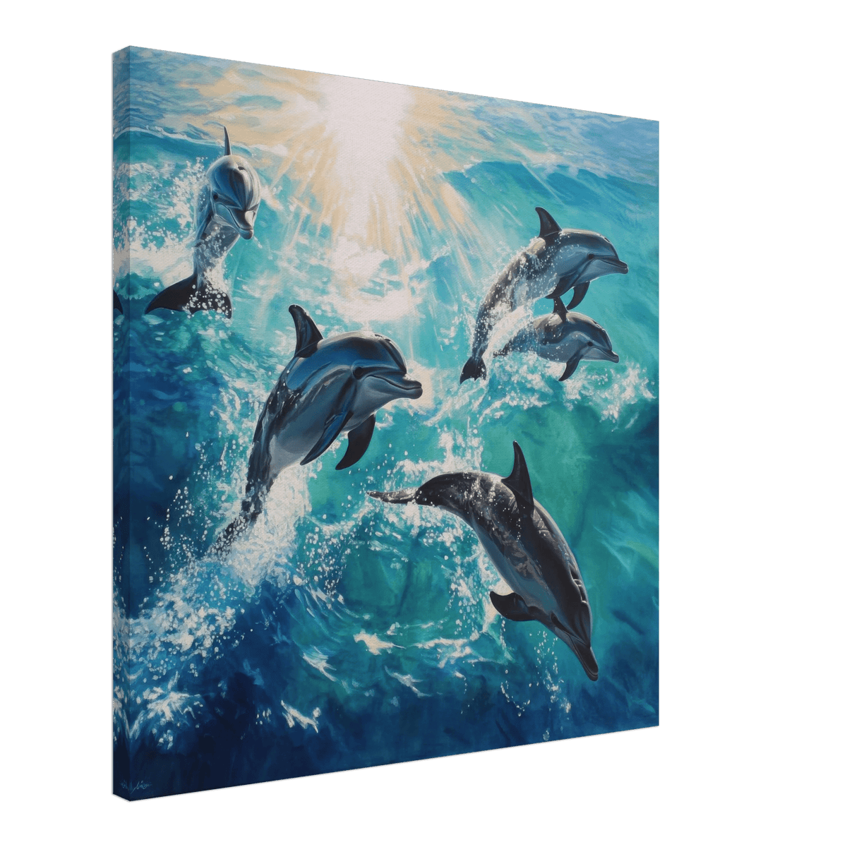 Playful Dolphins in Crystal Clear Waters - Shop Ai Art WebShop - Digital Art online Store