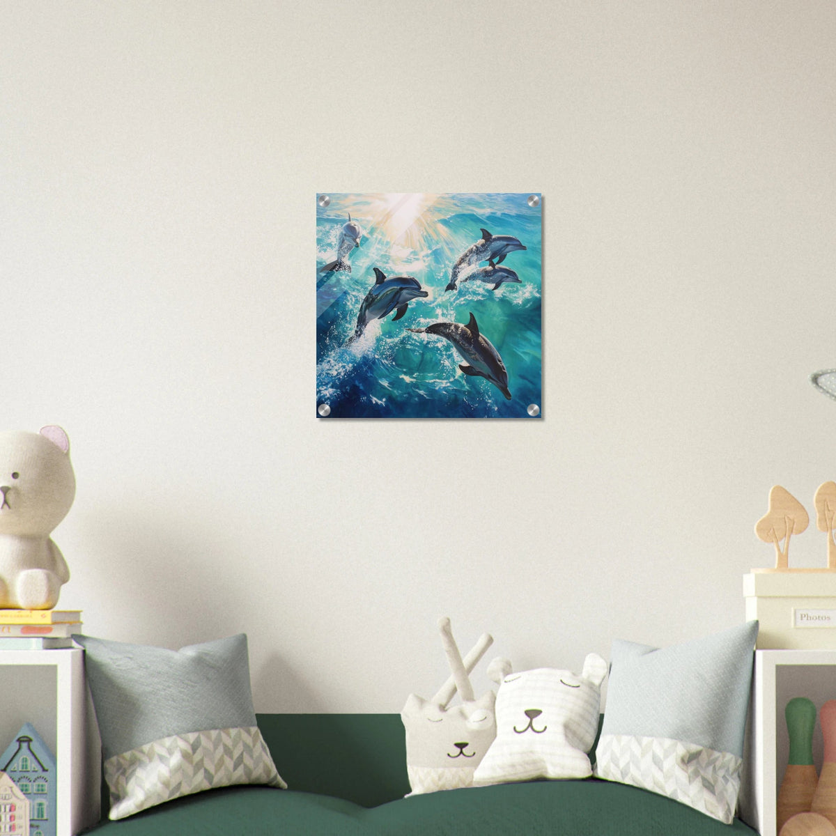 Playful Dolphins in Crystal Clear Waters - Shop Ai Art WebShop - Digital Art online Store