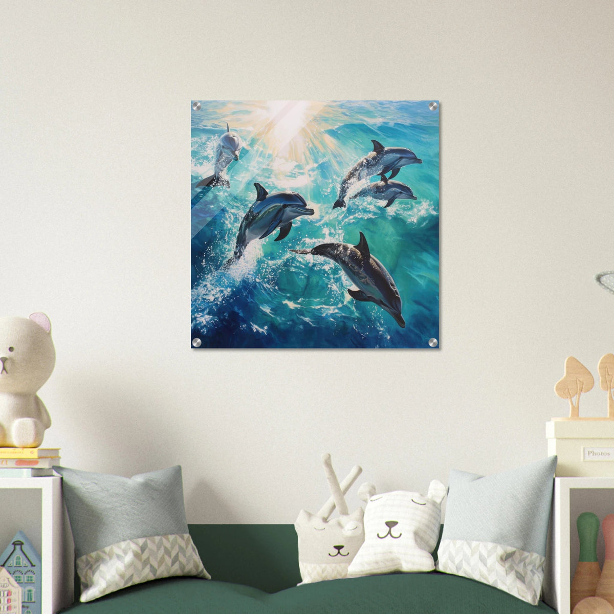 Playful Dolphins in Crystal Clear Waters - Shop Ai Art WebShop - Digital Art online Store