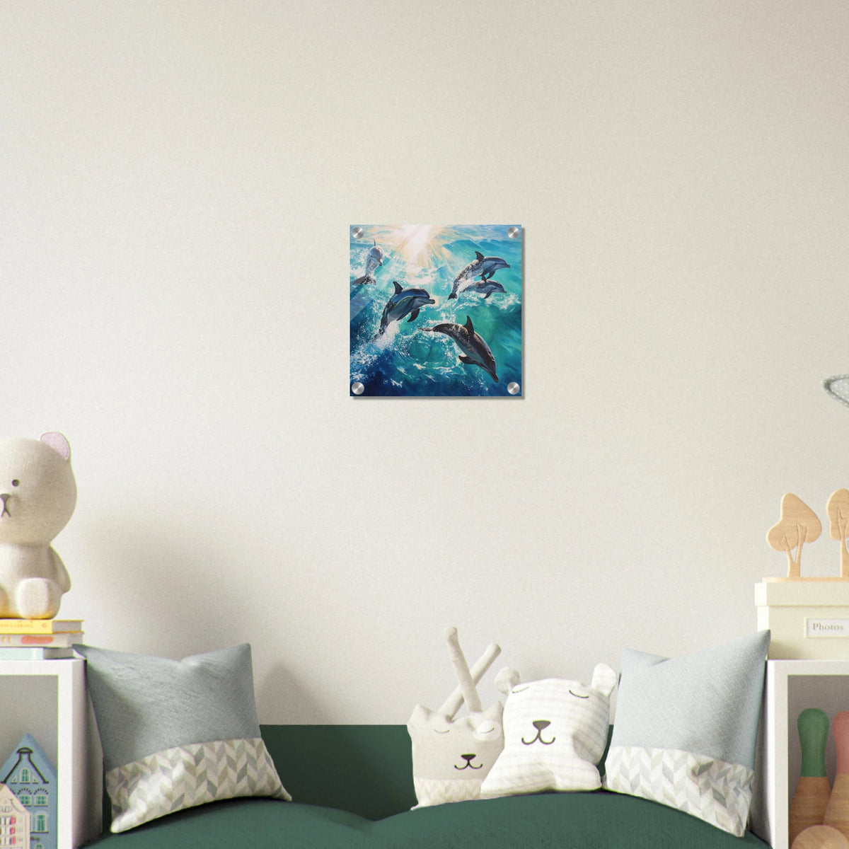 Playful Dolphins in Crystal Clear Waters - Shop Ai Art WebShop - Digital Art online Store