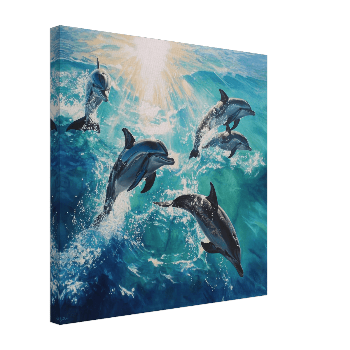 Playful Dolphins in Crystal Clear Waters - Shop Ai Art WebShop - Digital Art online Store