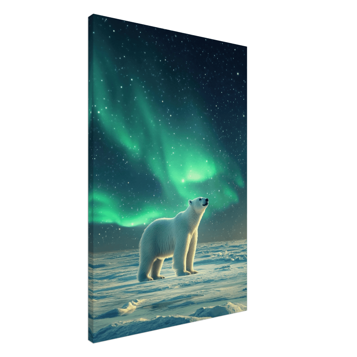 Polar Bear Under the Aurora Borealis A solitary 3 - Shop Ai Art WebShop - Digital Art online Store