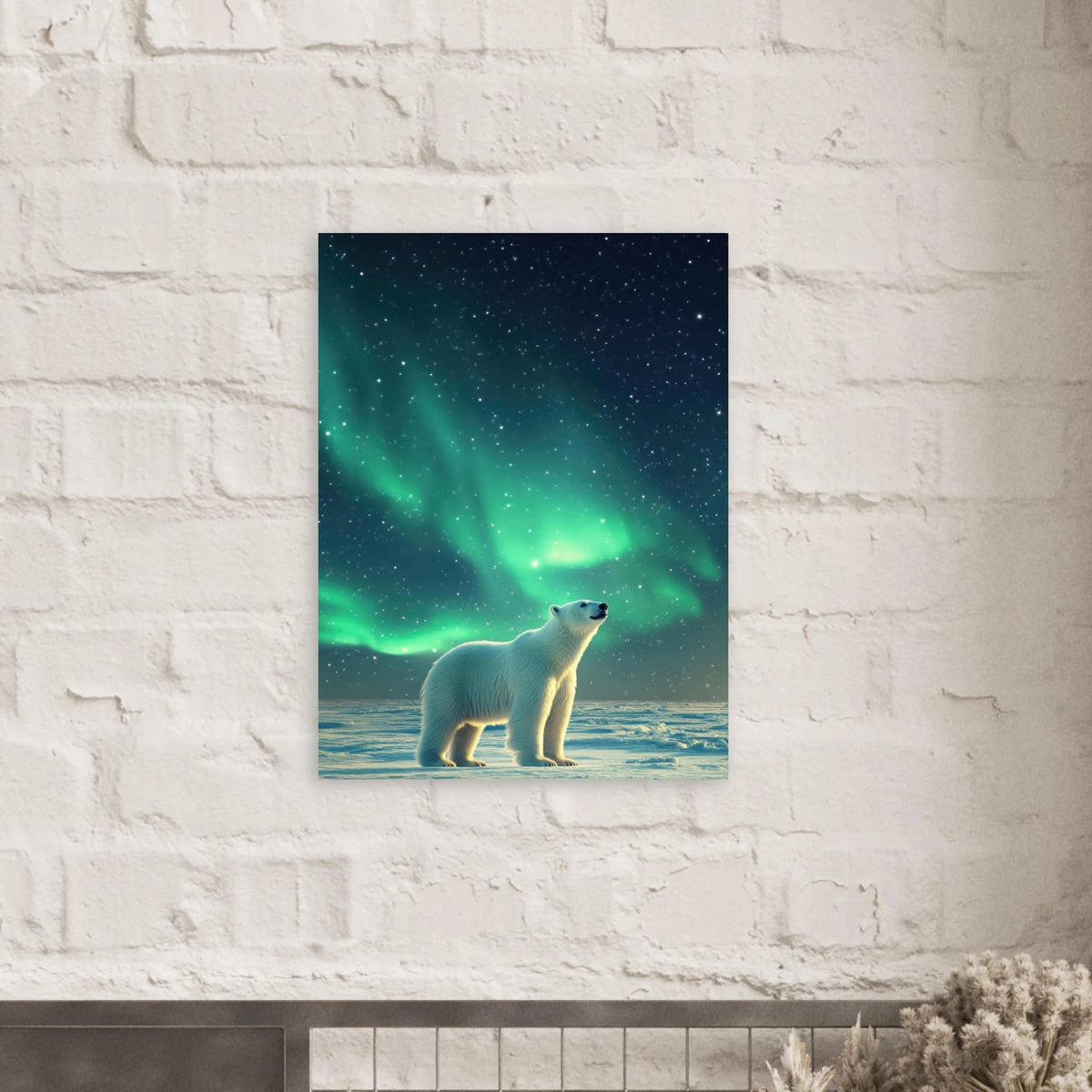 Polar Bear Under the Aurora Borealis A solitary 3 - Shop Ai Art WebShop - Digital Art online Store