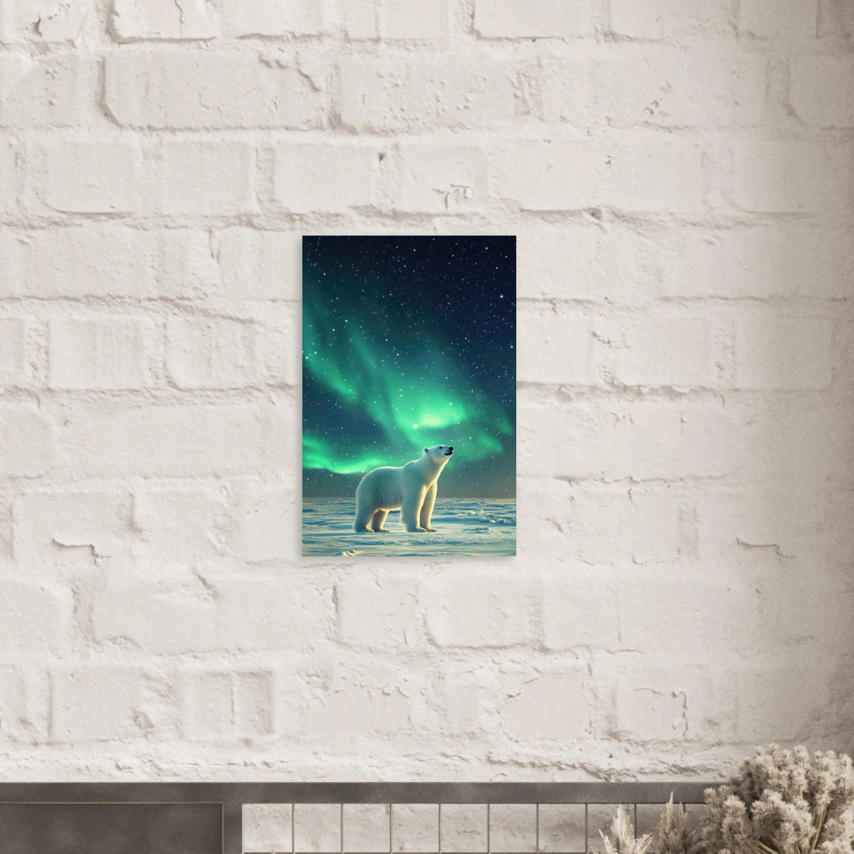 Polar Bear Under the Aurora Borealis A solitary 3 - Shop Ai Art WebShop - Digital Art online Store