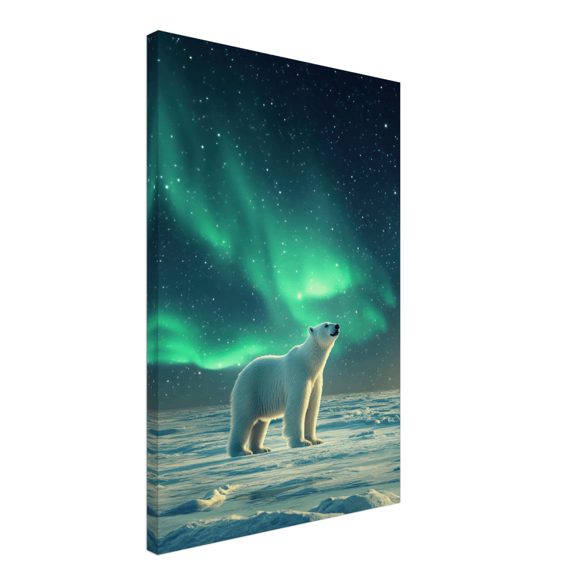 Polar Bear Under the Aurora Borealis A solitary 3 - Shop Ai Art WebShop - Digital Art online Store