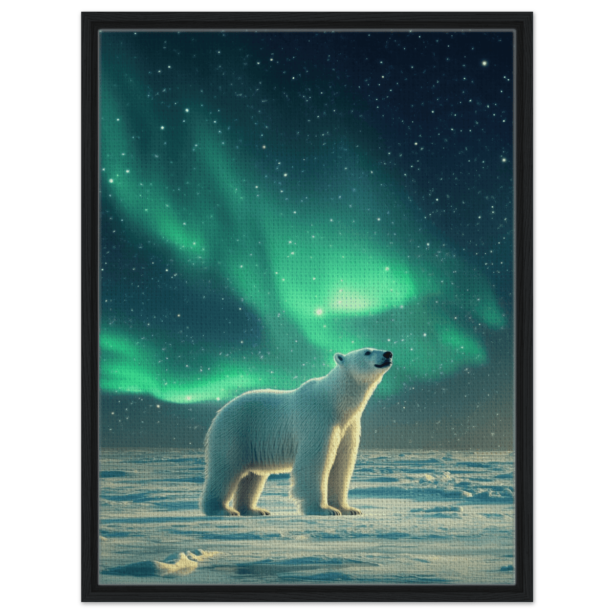 Polar Bear Under the Aurora Borealis A solitary 3 - Shop Ai Art WebShop - Digital Art online Store