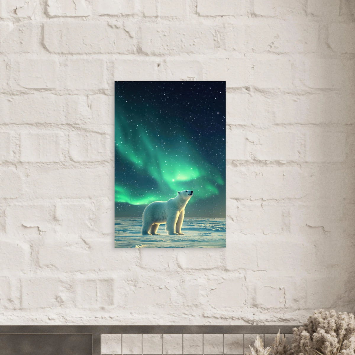 Polar Bear Under the Aurora Borealis A solitary 3 - Shop Ai Art WebShop - Digital Art online Store