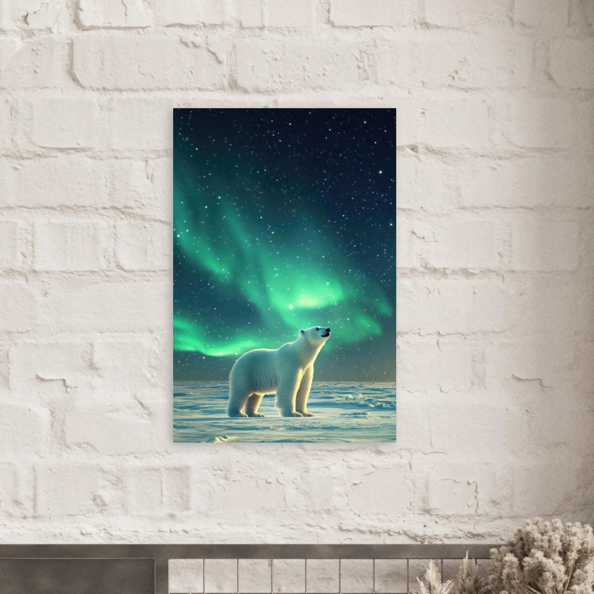 Polar Bear Under the Aurora Borealis A solitary 3 - Shop Ai Art WebShop - Digital Art online Store