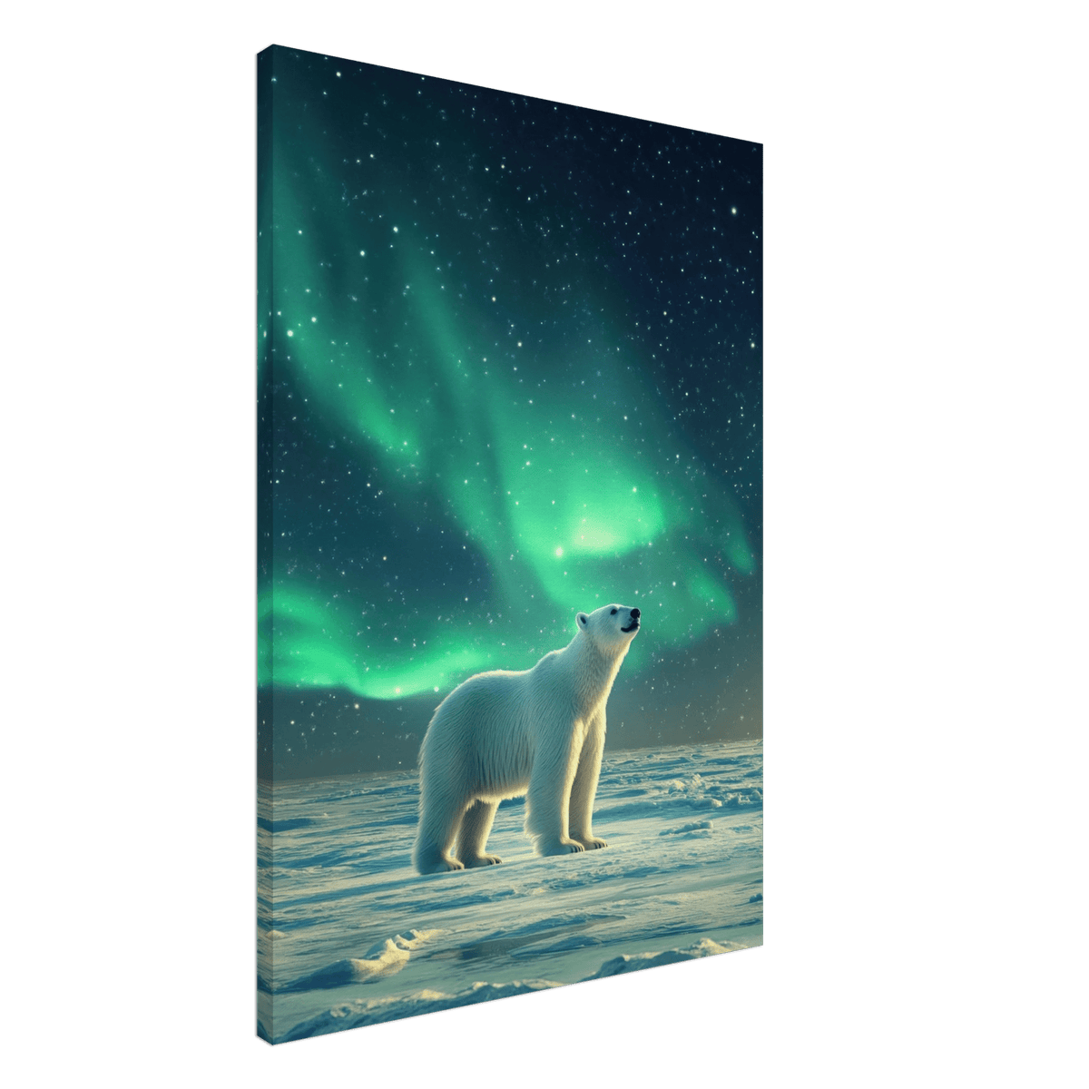 Polar Bear Under the Aurora Borealis A solitary 3 - Shop Ai Art WebShop - Digital Art online Store