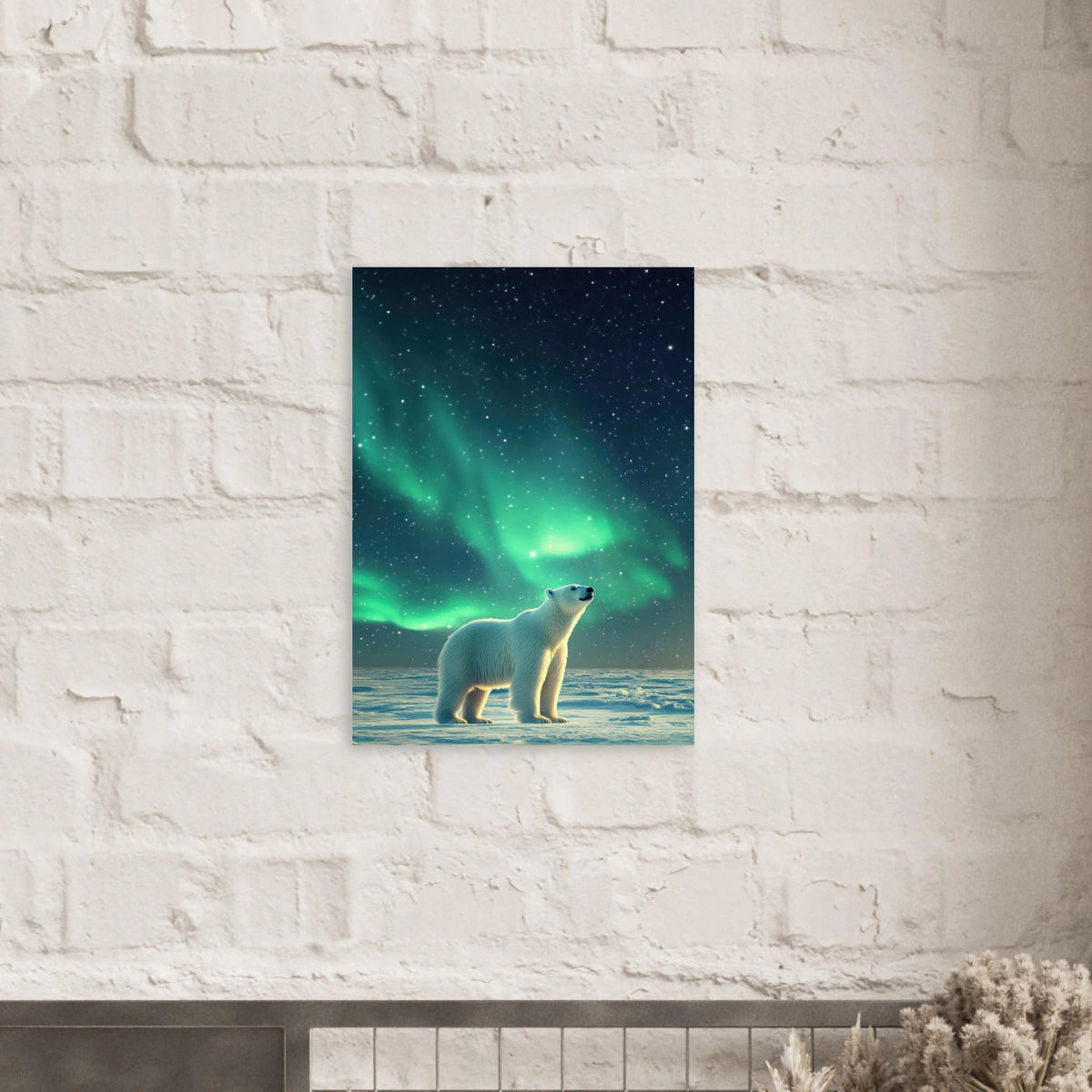 Polar Bear Under the Aurora Borealis A solitary 3 - Shop Ai Art WebShop - Digital Art online Store