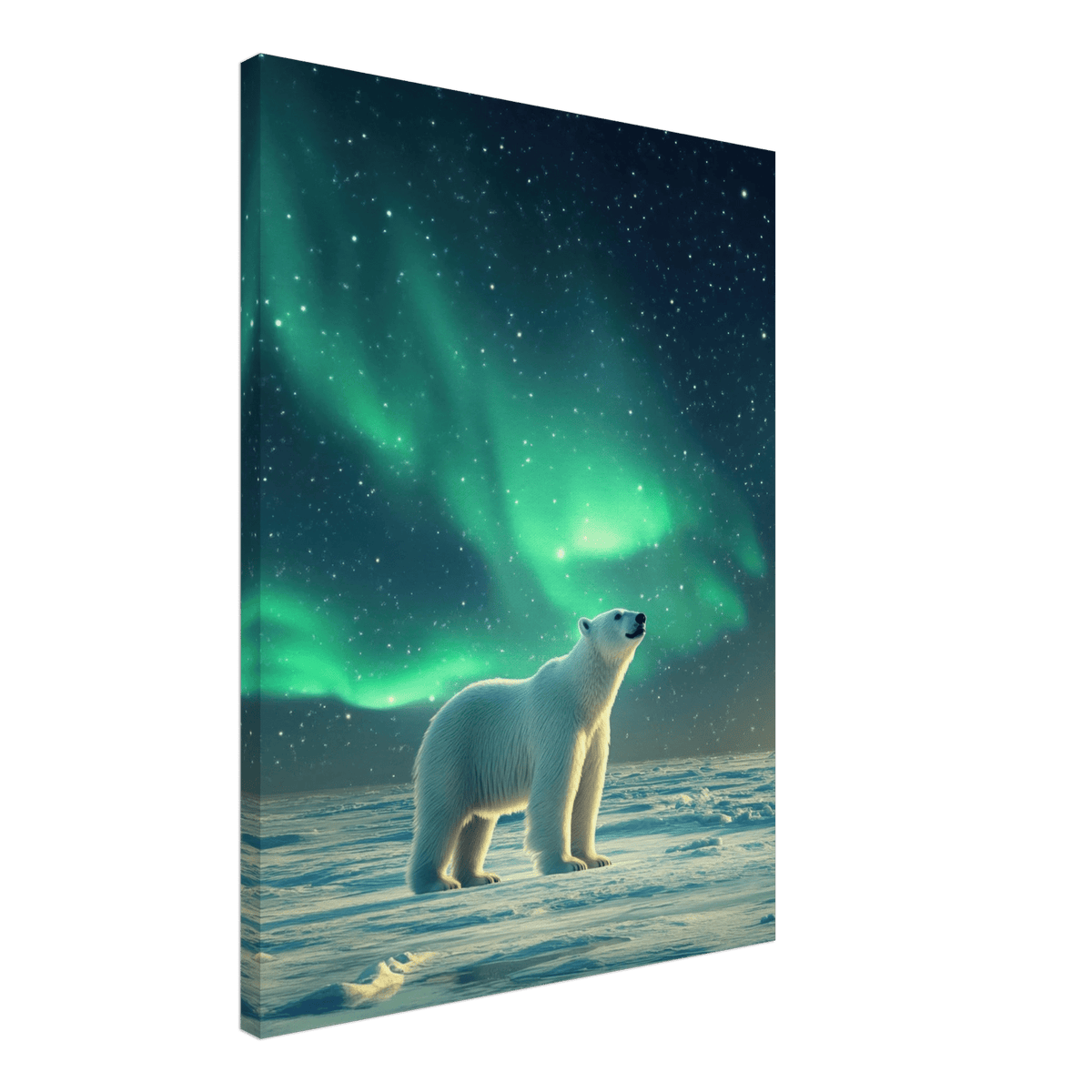 Polar Bear Under the Aurora Borealis A solitary 3 - Shop Ai Art WebShop - Digital Art online Store