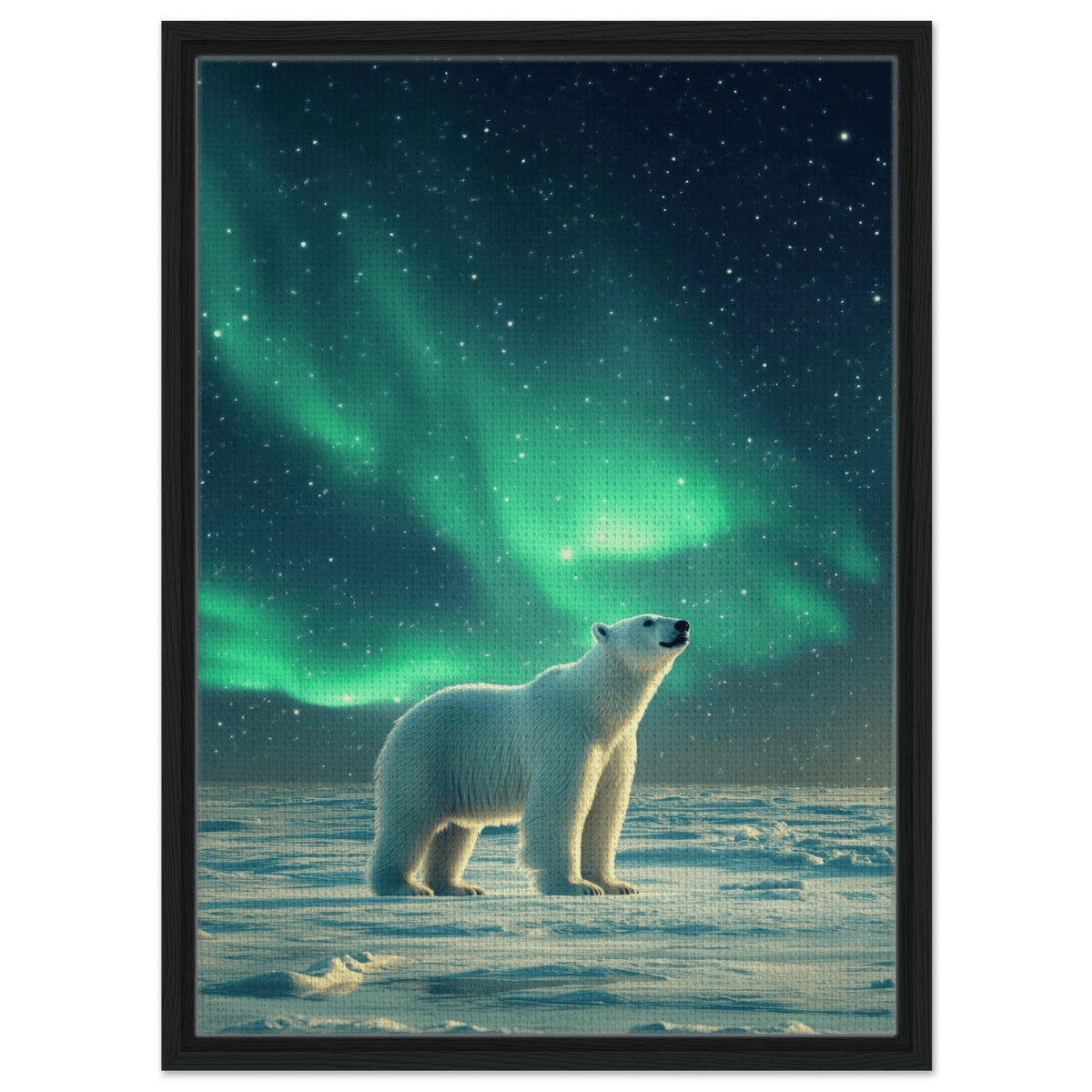 Polar Bear Under the Aurora Borealis A solitary 3 - Shop Ai Art WebShop - Digital Art online Store