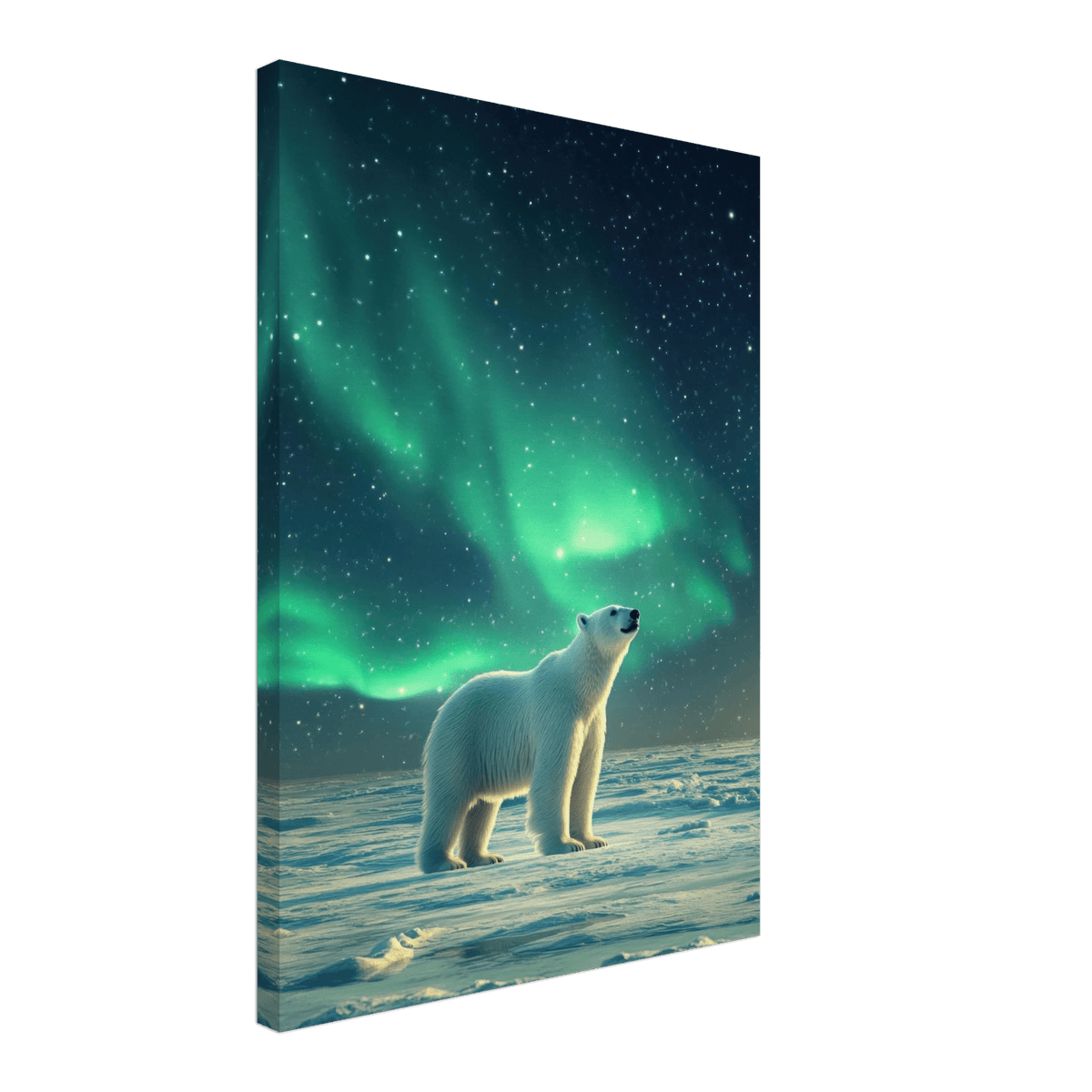 Polar Bear Under the Aurora Borealis A solitary 3 - Shop Ai Art WebShop - Digital Art online Store