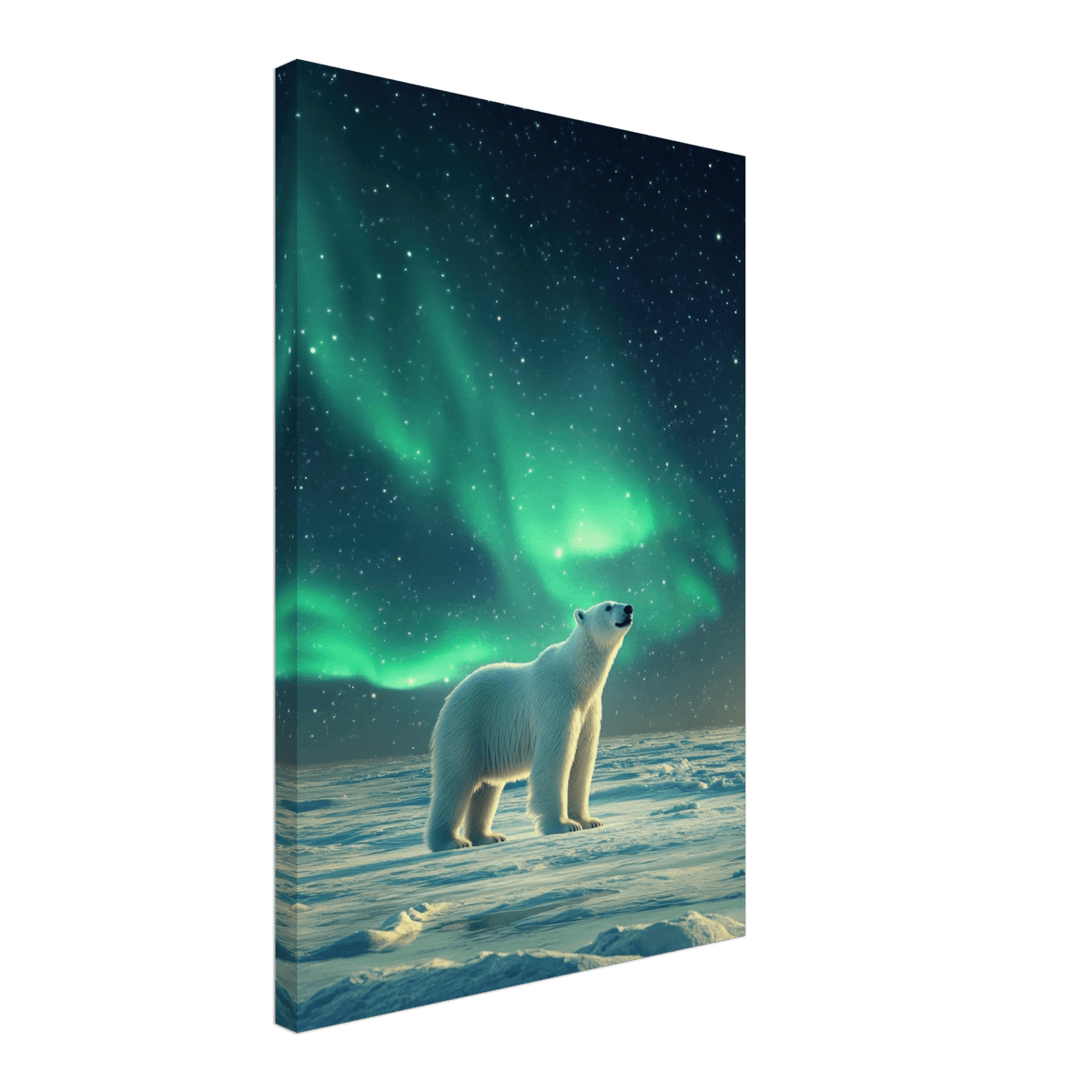Polar Bear Under the Aurora Borealis A solitary 3 - Shop Ai Art WebShop - Digital Art online Store