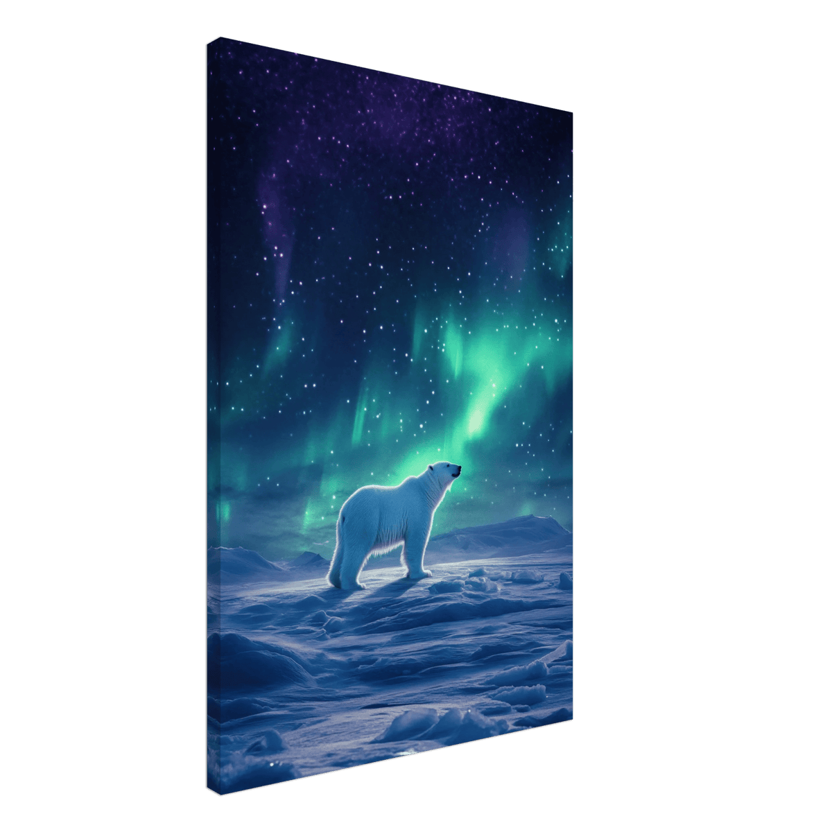 Polar Bear Under the Aurora Borealis A solitary - Shop Ai Art WebShop - Digital Art online Store