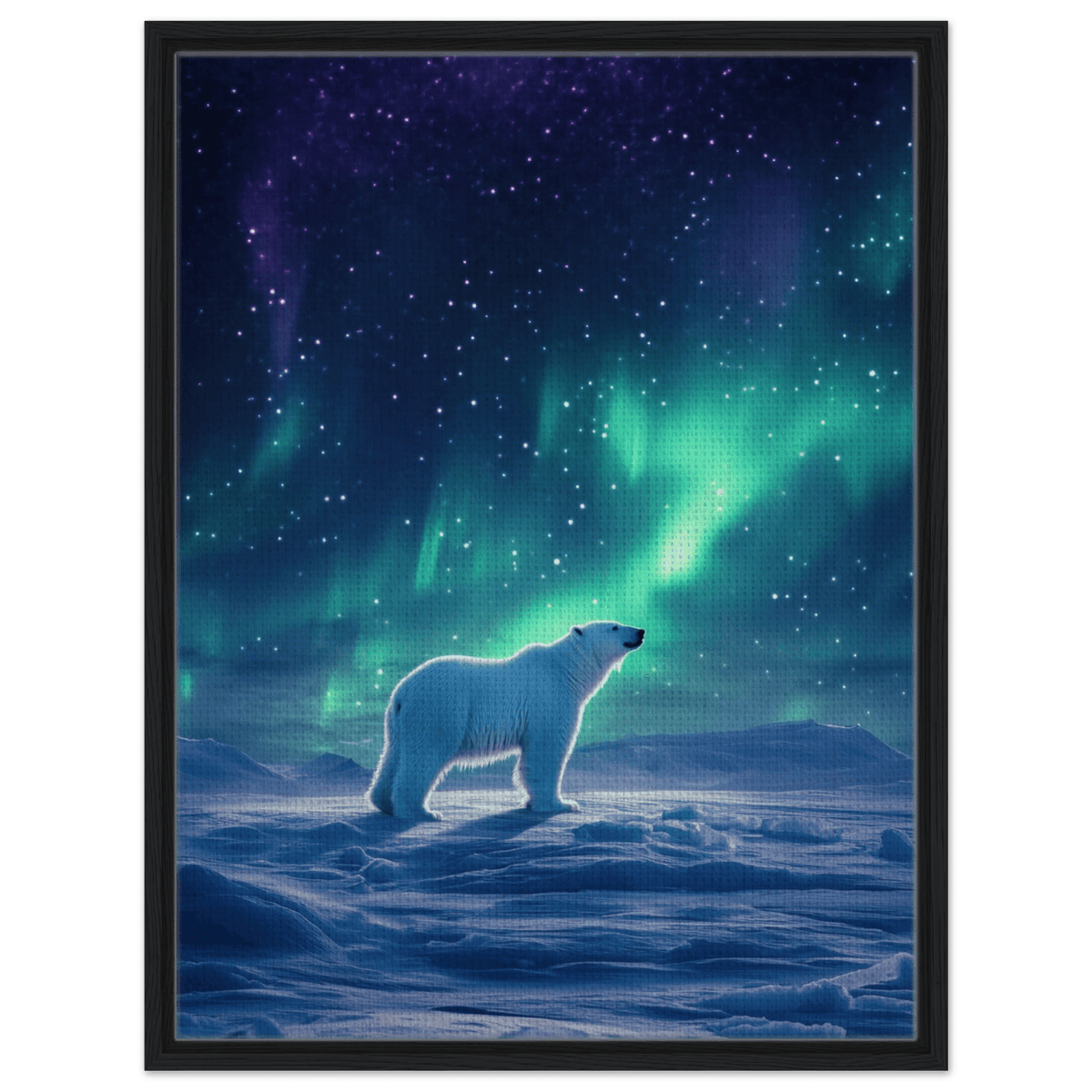 Polar Bear Under the Aurora Borealis A solitary - Shop Ai Art WebShop - Digital Art online Store