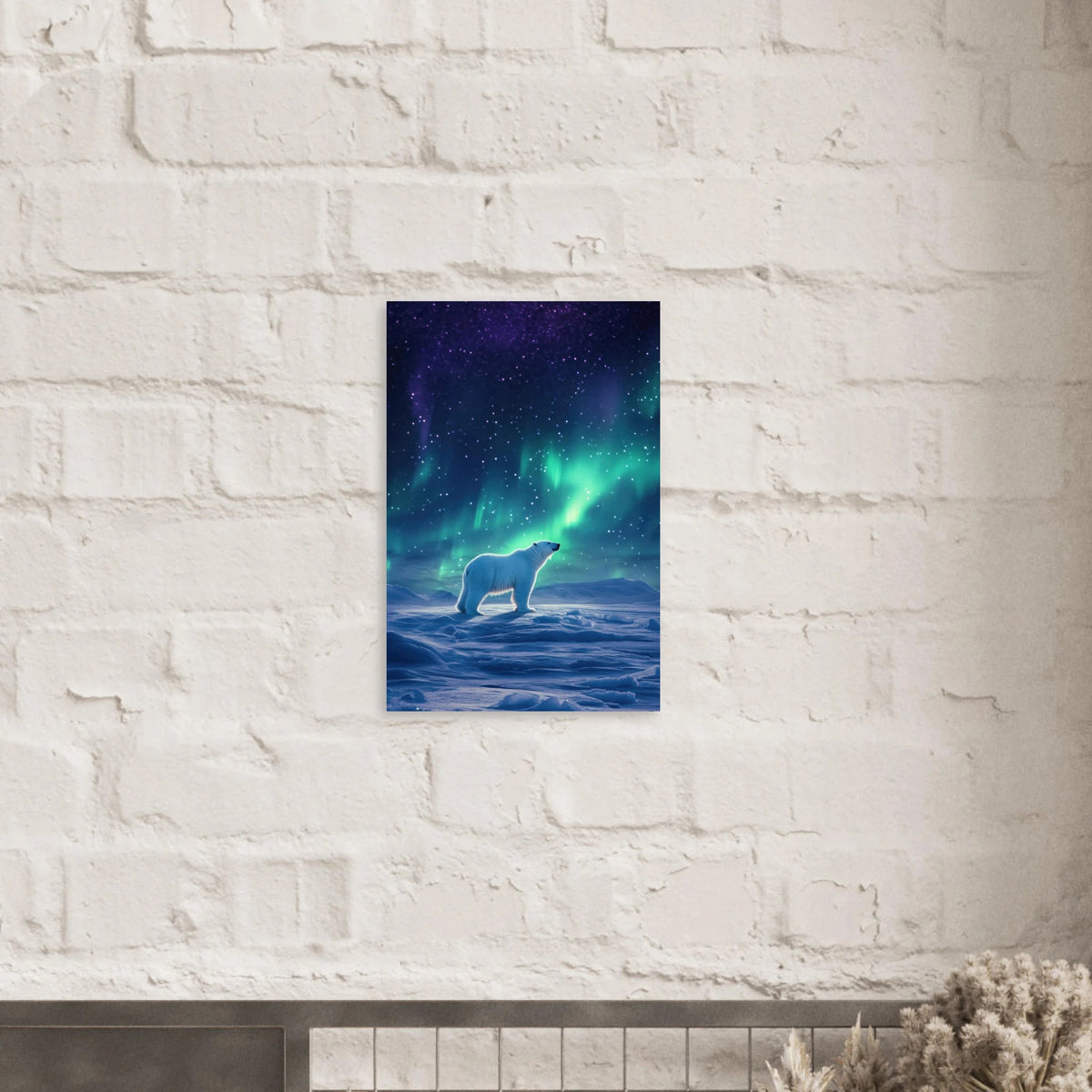Polar Bear Under the Aurora Borealis A solitary - Shop Ai Art WebShop - Digital Art online Store