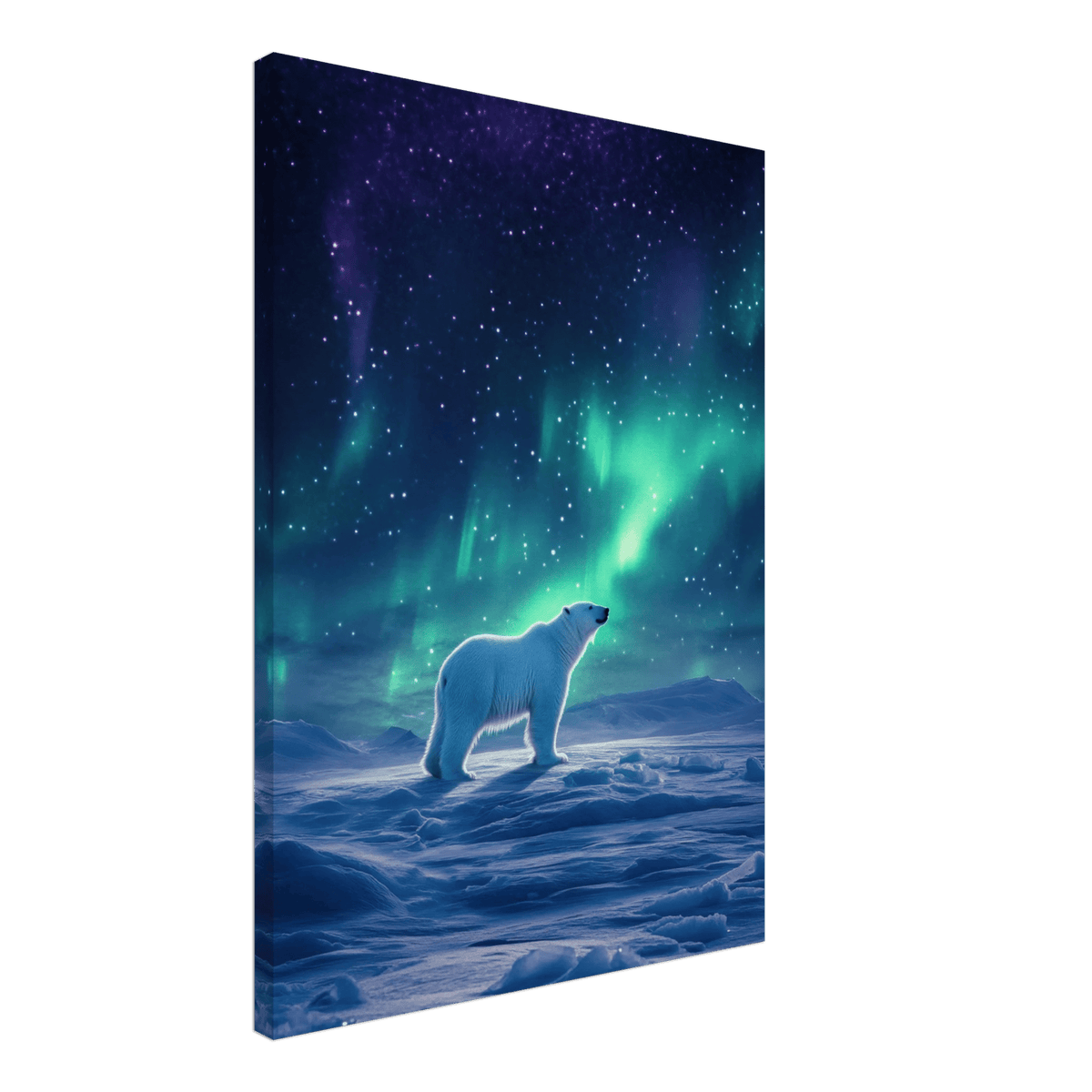 Polar Bear Under the Aurora Borealis A solitary - Shop Ai Art WebShop - Digital Art online Store