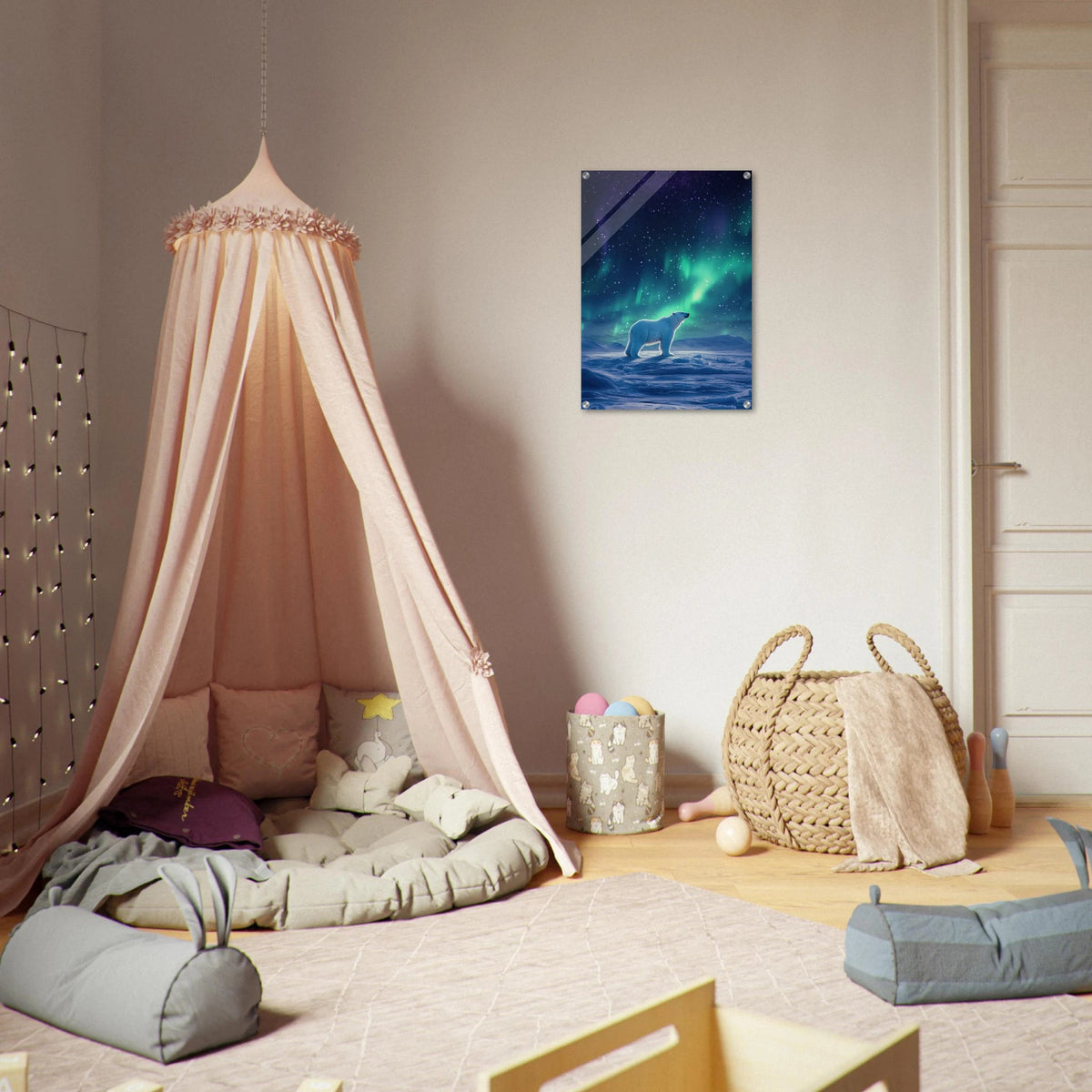 Polar Bear Under the Aurora Borealis A solitary - Shop Ai Art WebShop - Digital Art online Store