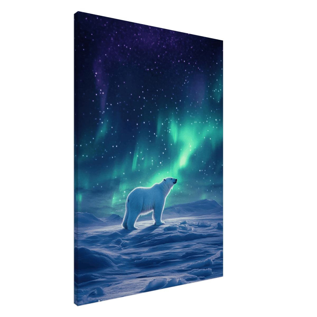 Polar Bear Under the Aurora Borealis A solitary - Shop Ai Art WebShop - Digital Art online Store