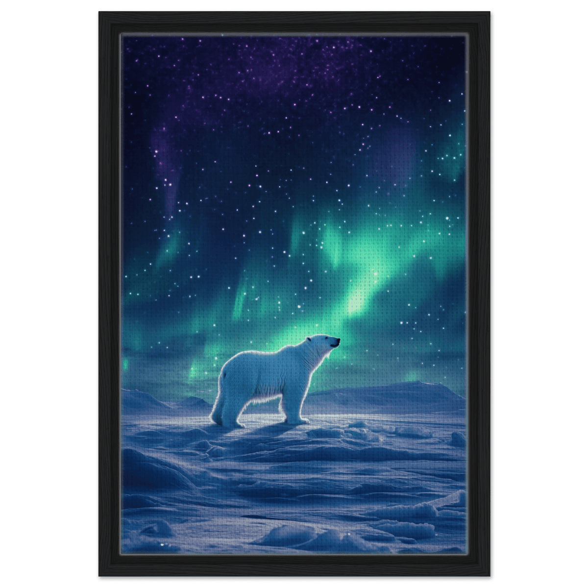 Polar Bear Under the Aurora Borealis A solitary - Shop Ai Art WebShop - Digital Art online Store