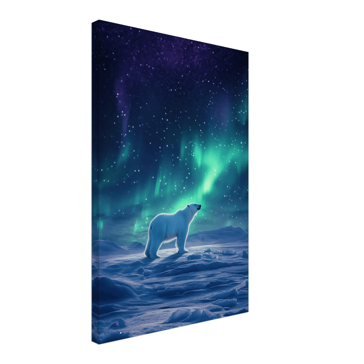 Polar Bear Under the Aurora Borealis A solitary - Shop Ai Art WebShop - Digital Art online Store