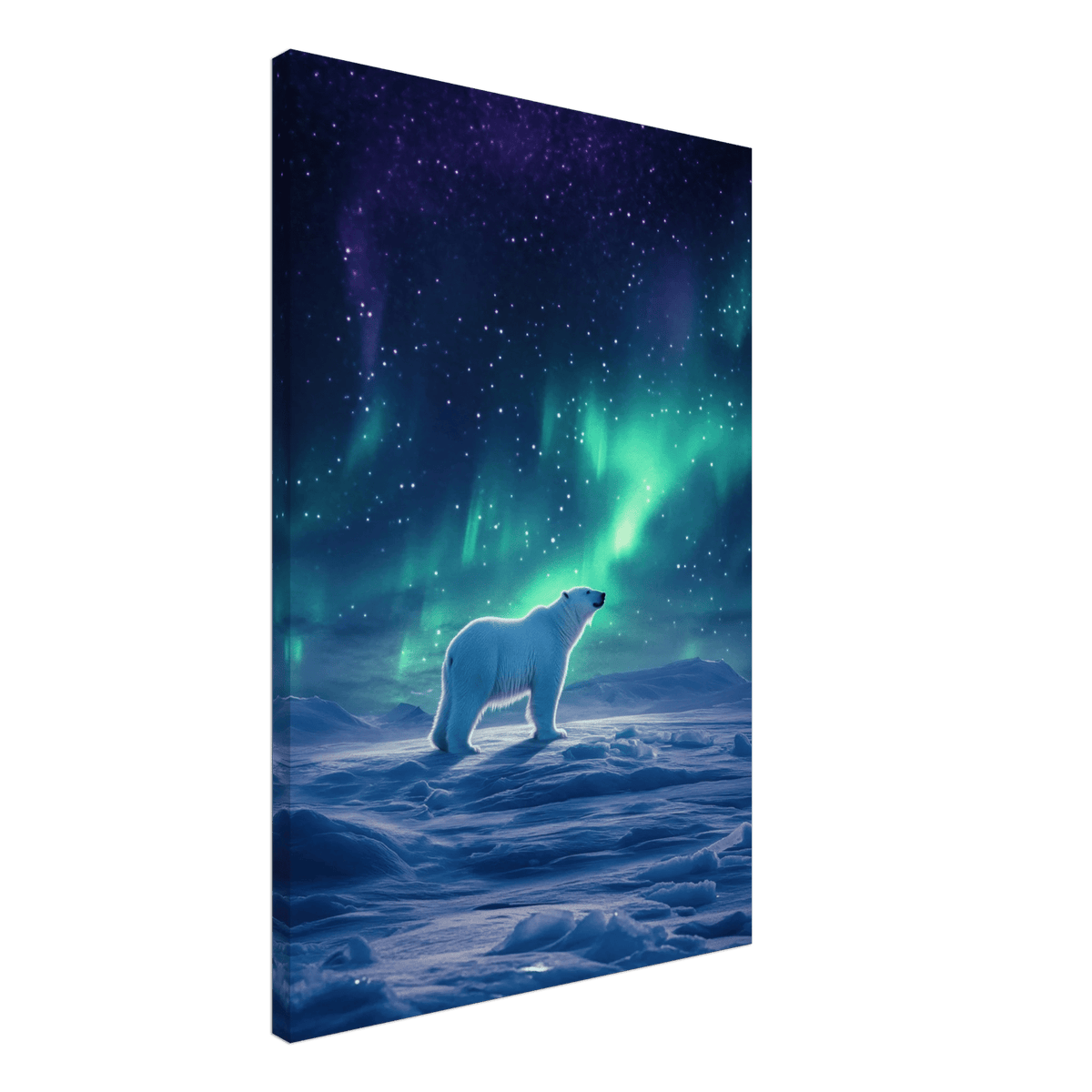 Polar Bear Under the Aurora Borealis A solitary - Shop Ai Art WebShop - Digital Art online Store