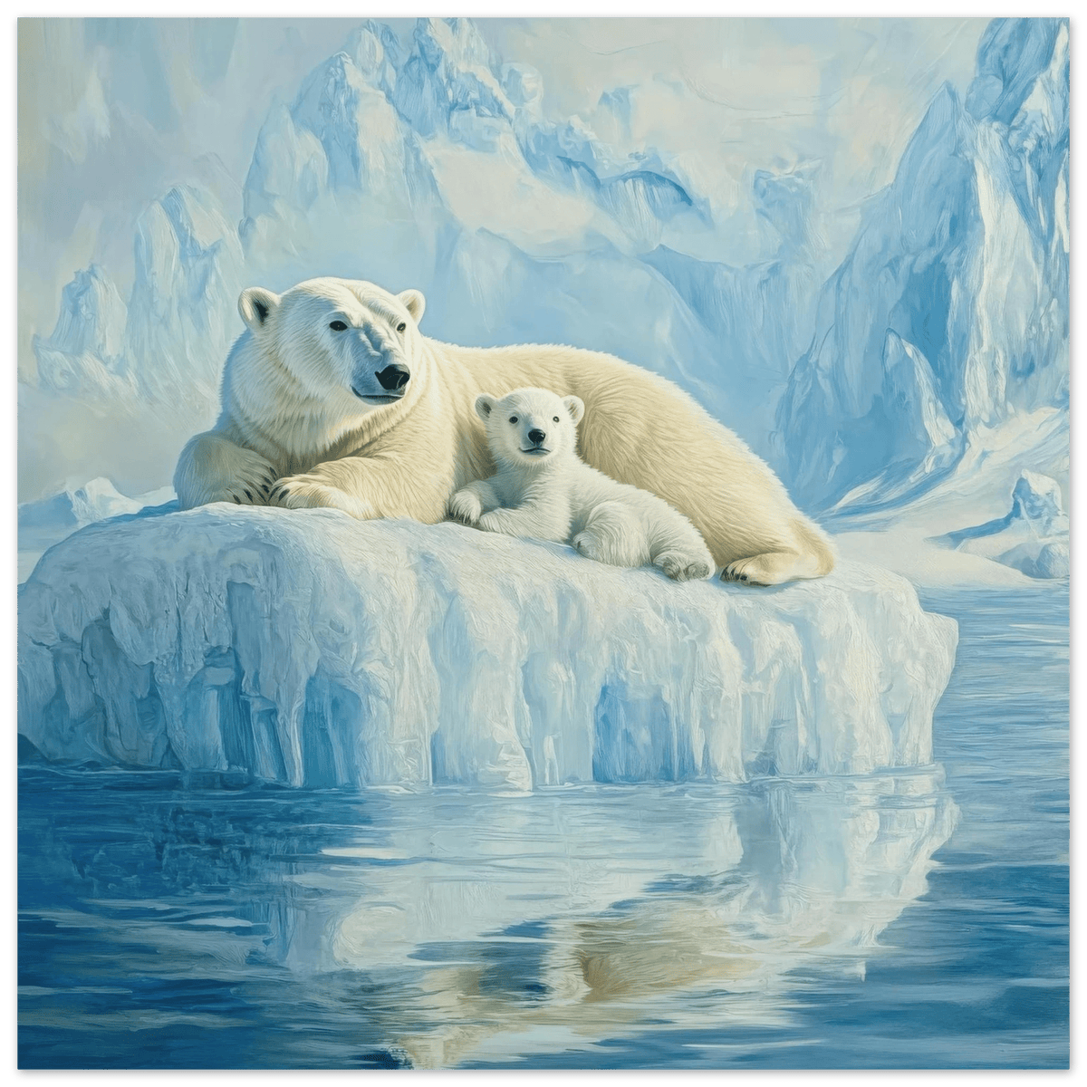 Polar Bears on an Iceberg 1 - Shop Ai Art WebShop - Digital Art online Store