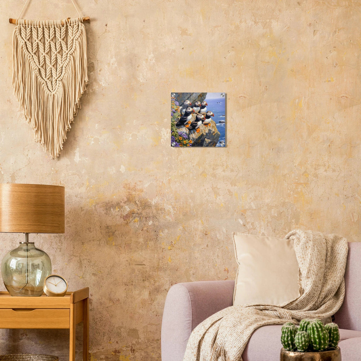 Puffins Nesting on a Cliffside 2 - Shop Ai Art WebShop - Digital Art online Store