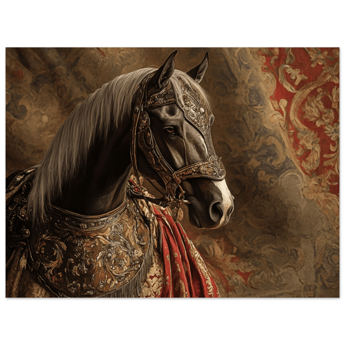 Renaissance Portrait of a Noble Horse A dignified - Shop Ai Art WebShop - Digital Art online Store