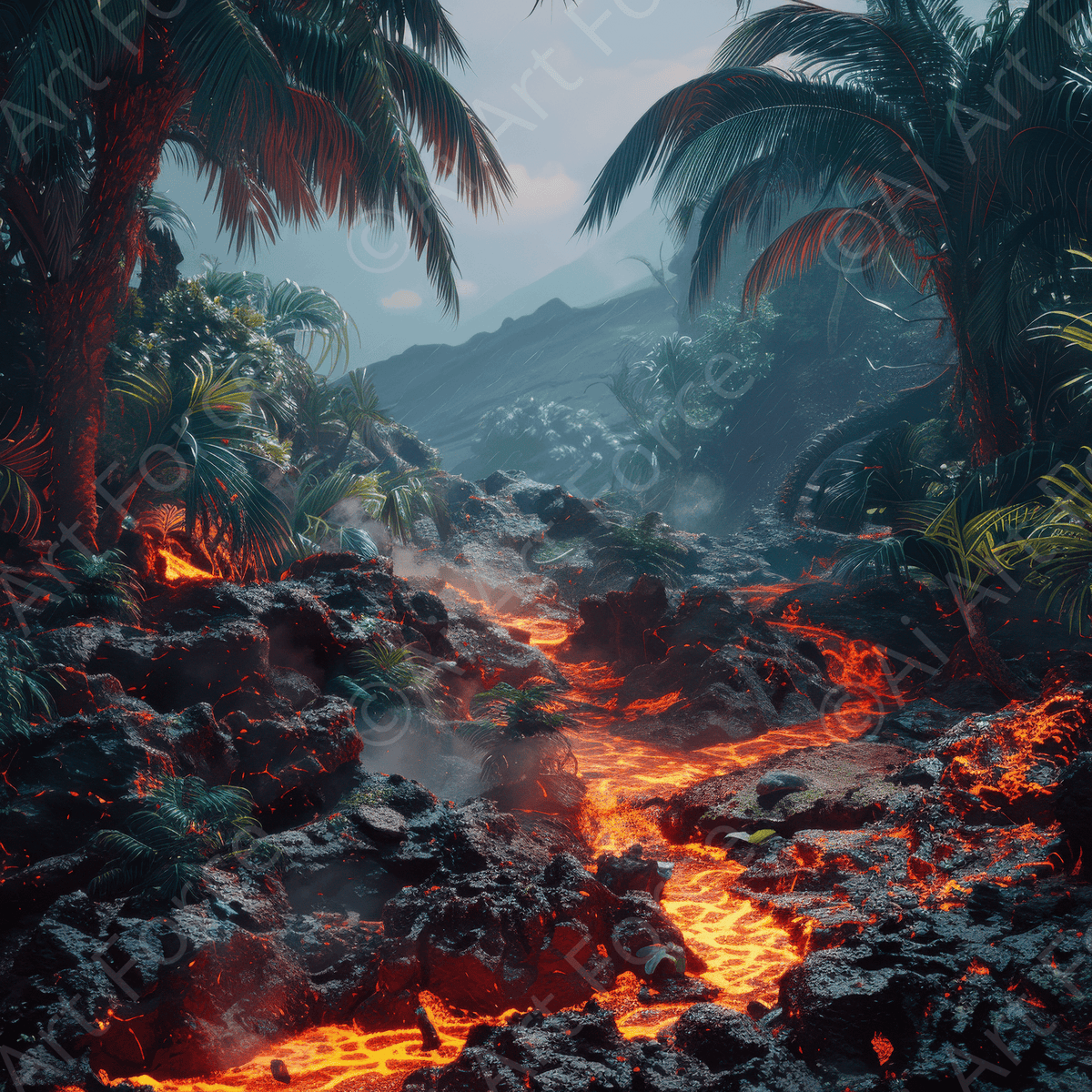 Rough Nature Hawaii 3 - Shop Ai Art WebShop - Digital Art online Store