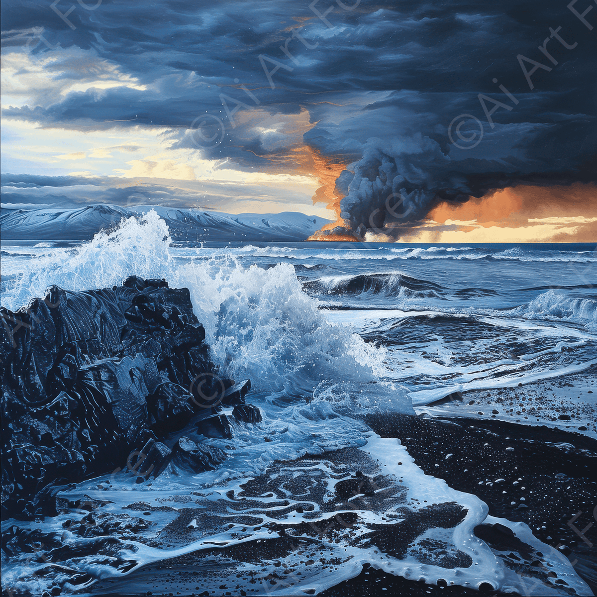 Rough Nature Iceland 2 - Shop Ai Art WebShop - Digital Art online Store