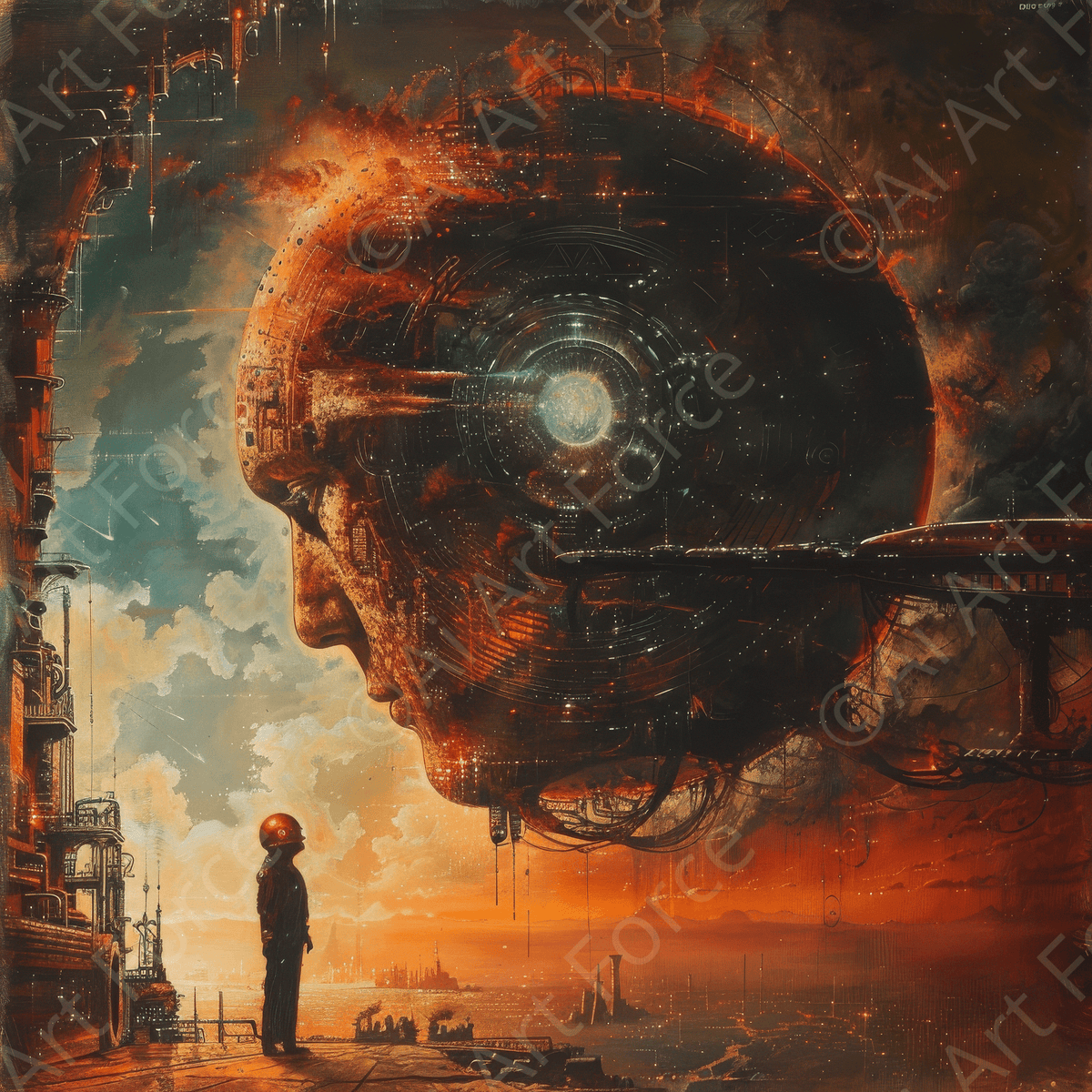 Sci Fi Teslacoil Hybrid Droid 3 - Shop Ai Art WebShop - Digital Art online Store