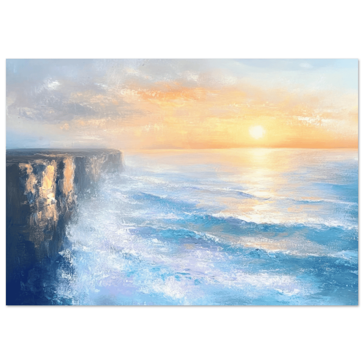Seaside Cliff at Sunrise A breathtaking Empress - Shop Ai Art WebShop - Digital Art online Store