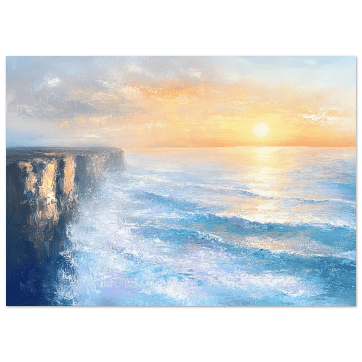 Seaside Cliff at Sunrise A breathtaking Empress - Shop Ai Art WebShop - Digital Art online Store