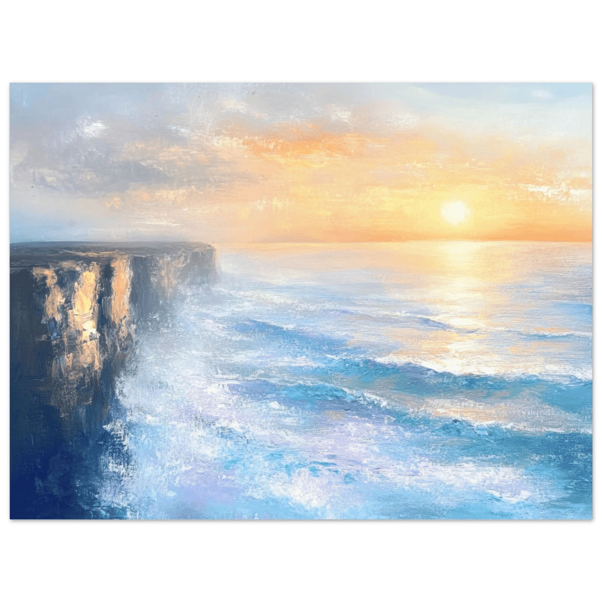 Seaside Cliff at Sunrise A breathtaking Empress - Shop Ai Art WebShop - Digital Art online Store