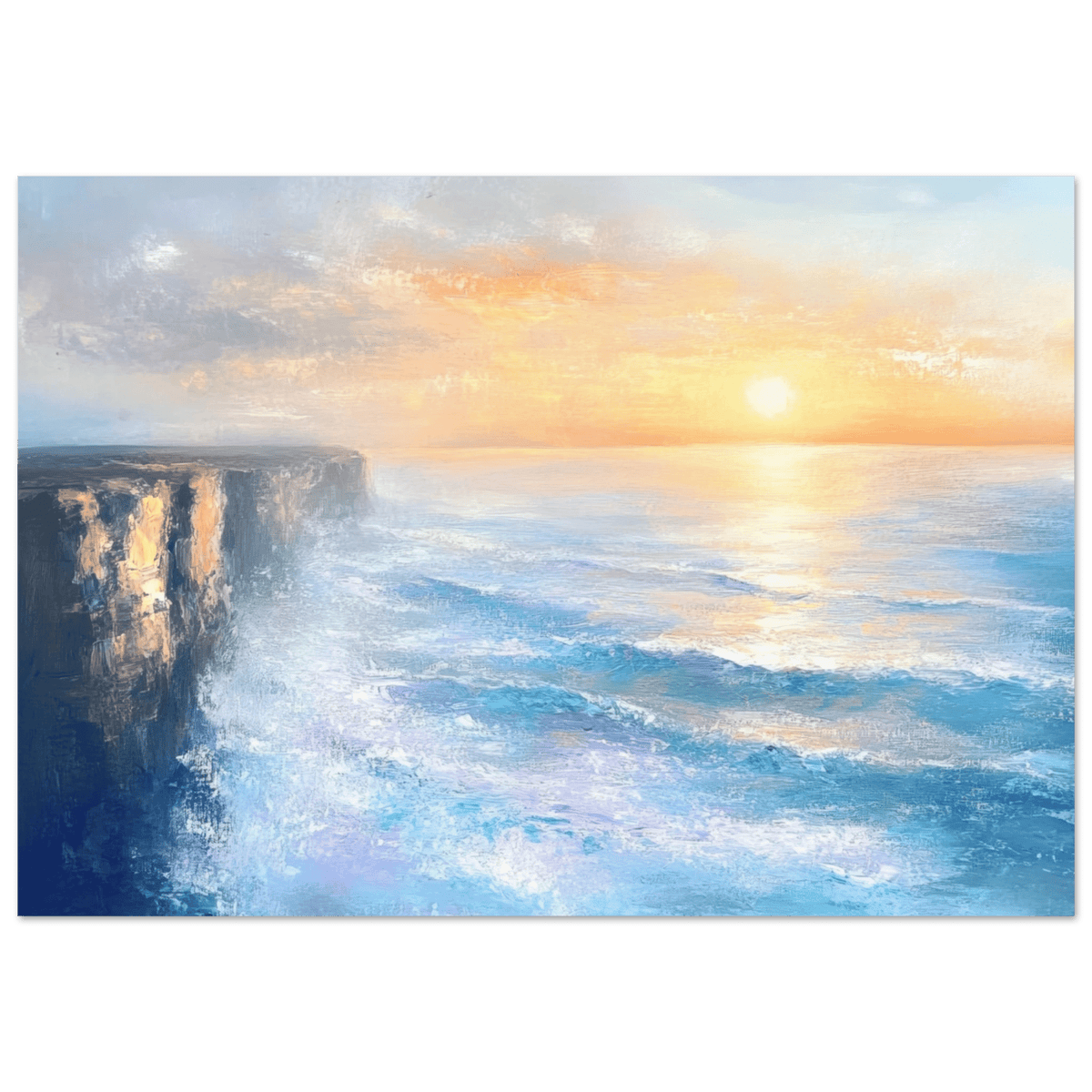 Seaside Cliff at Sunrise A breathtaking Empress - Shop Ai Art WebShop - Digital Art online Store