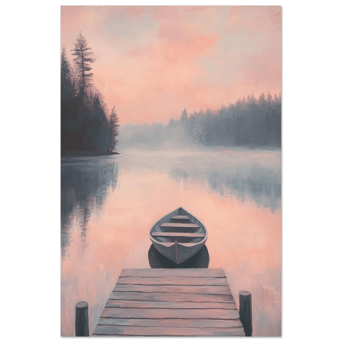 Serene Lake with Rowboats A tranquil lake 3 - Shop Ai Art WebShop - Digital Art online Store