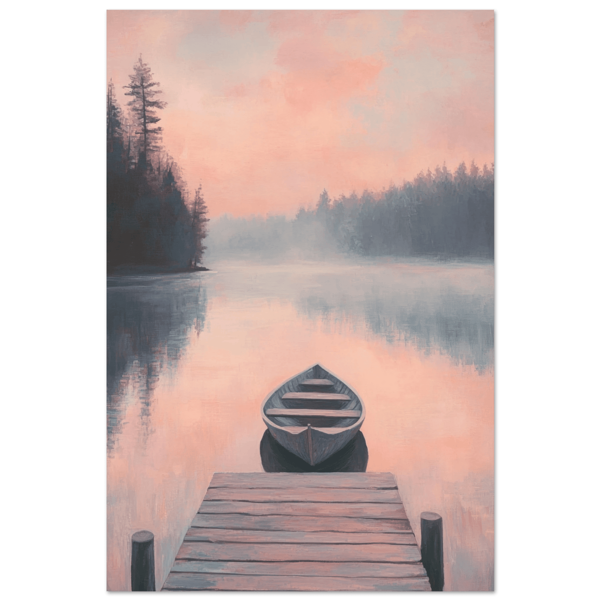 Serene Lake with Rowboats A tranquil lake 3 - Shop Ai Art WebShop - Digital Art online Store
