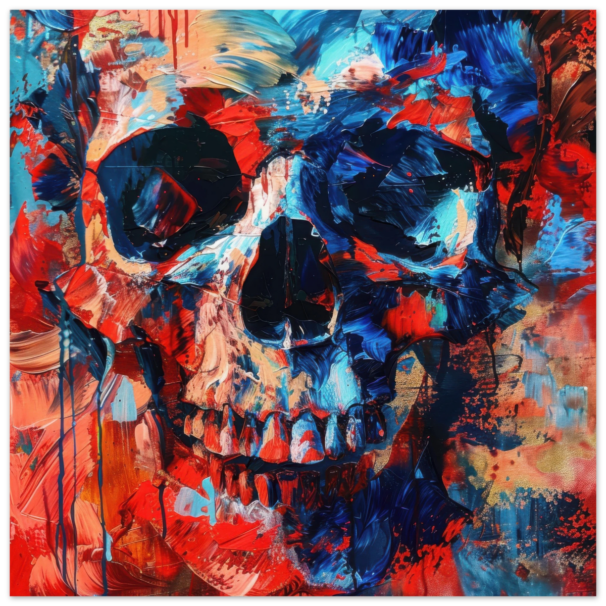 Skull and Bones abstract art style - Shop Ai Art WebShop - Digital Art online Store