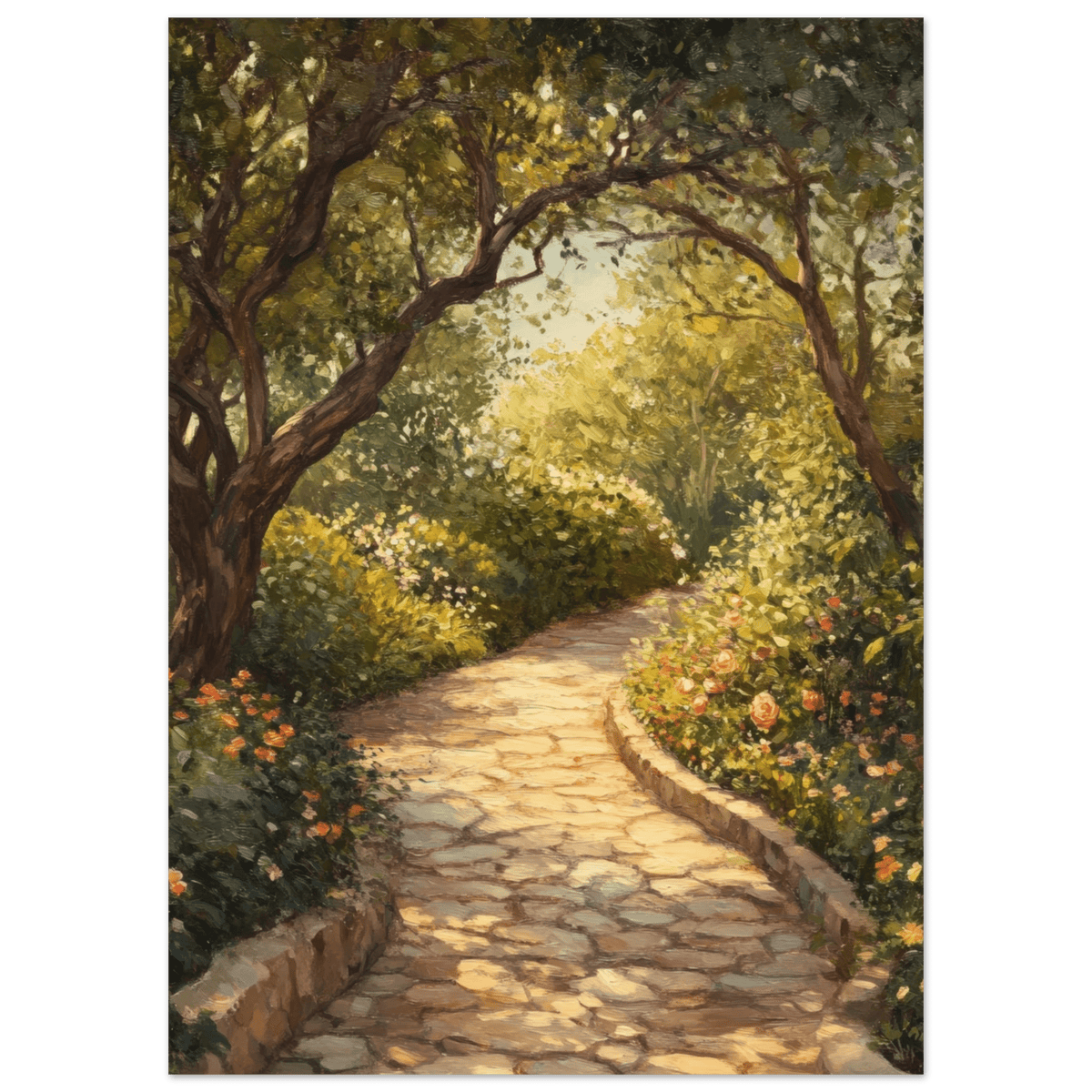 Sunlit Garden Path A meandering pathway through - Shop Ai Art WebShop - Digital Art online Store