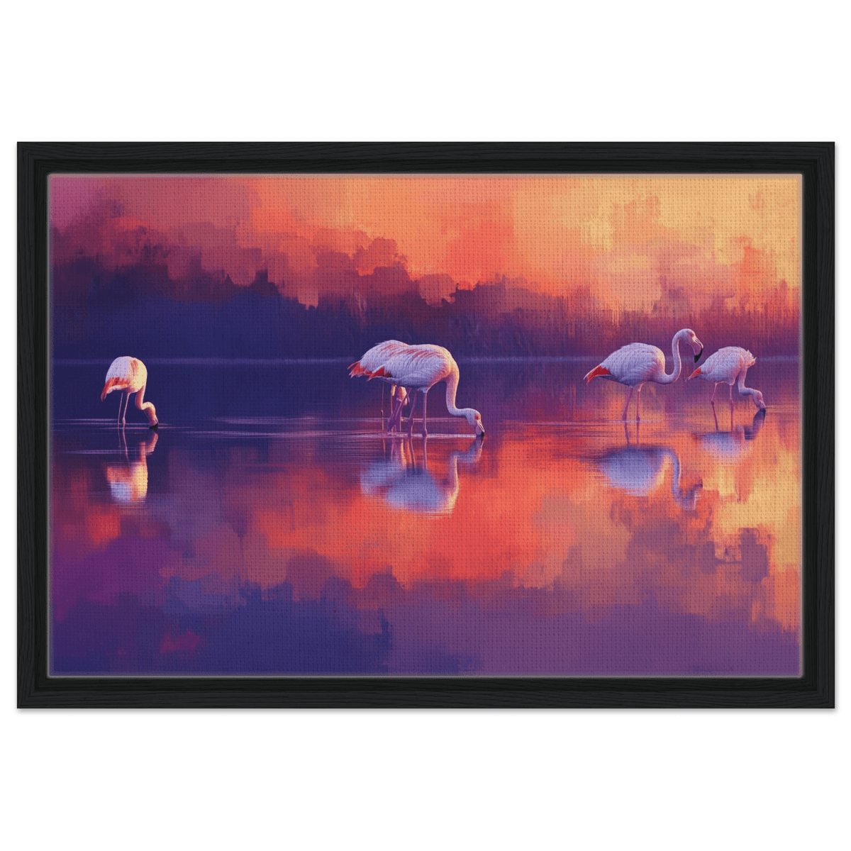Surreal Flamingo Lake at Sunset Graceful flaming 2 - Shop Ai Art WebShop - Digital Art online Store