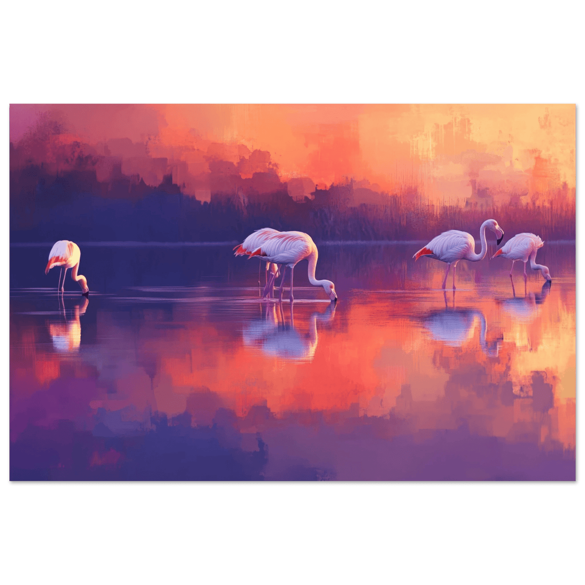 Surreal Flamingo Lake at Sunset Graceful flaming 2 - Shop Ai Art WebShop - Digital Art online Store