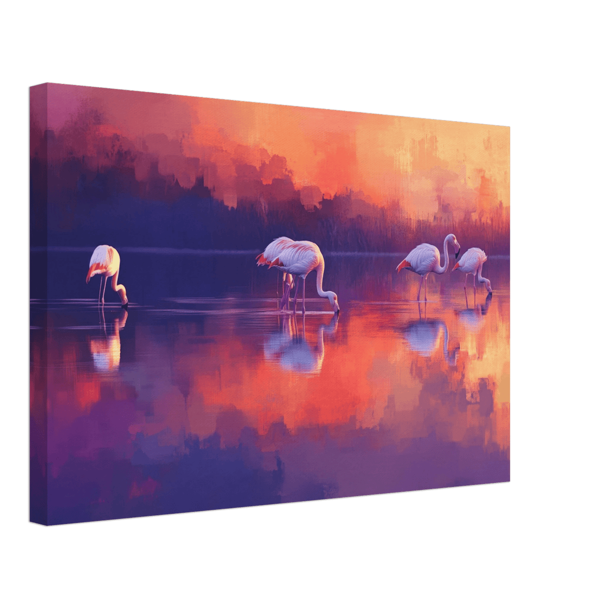Surreal Flamingo Lake at Sunset Graceful flaming 2 - Shop Ai Art WebShop - Digital Art online Store