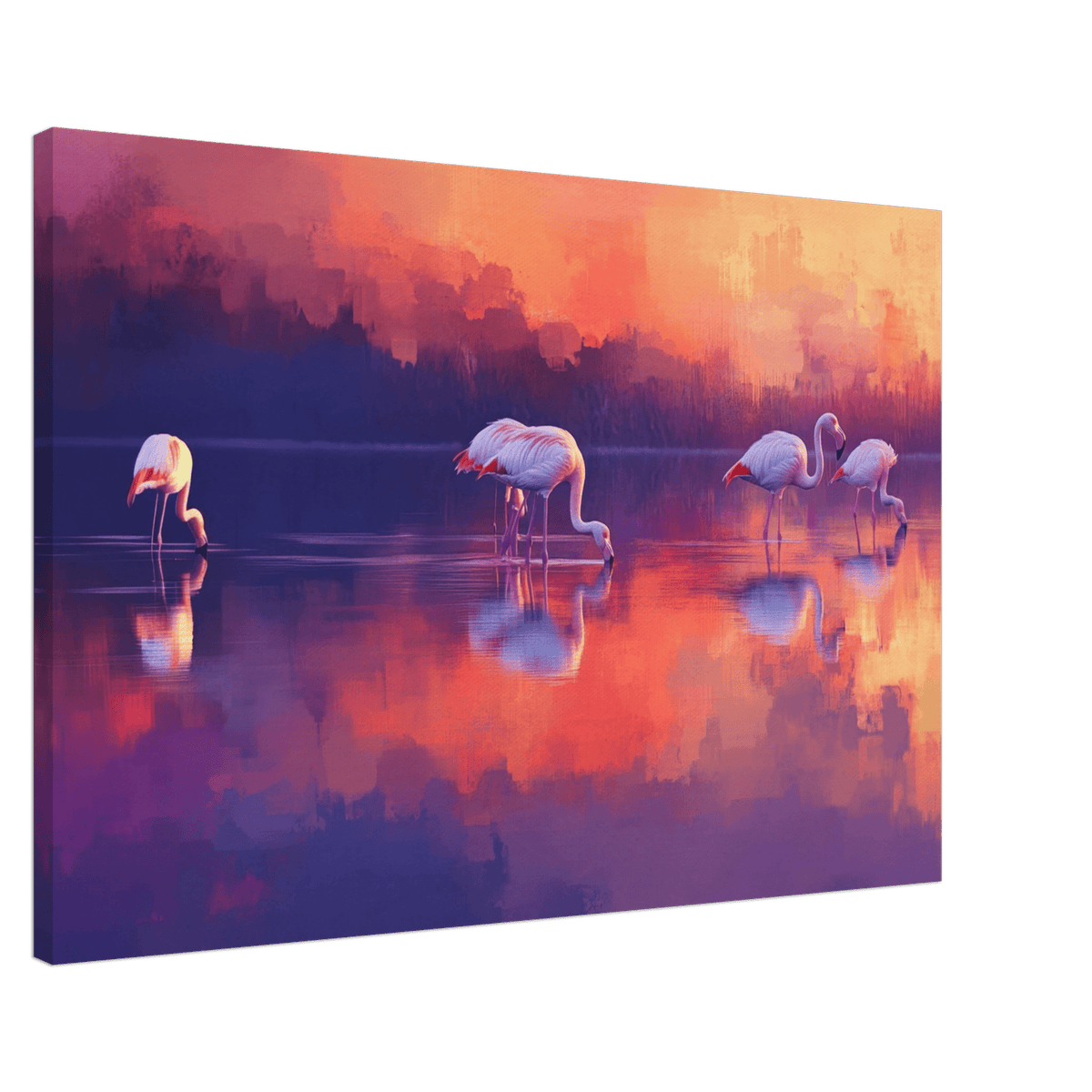 Surreal Flamingo Lake at Sunset Graceful flaming 2 - Shop Ai Art WebShop - Digital Art online Store